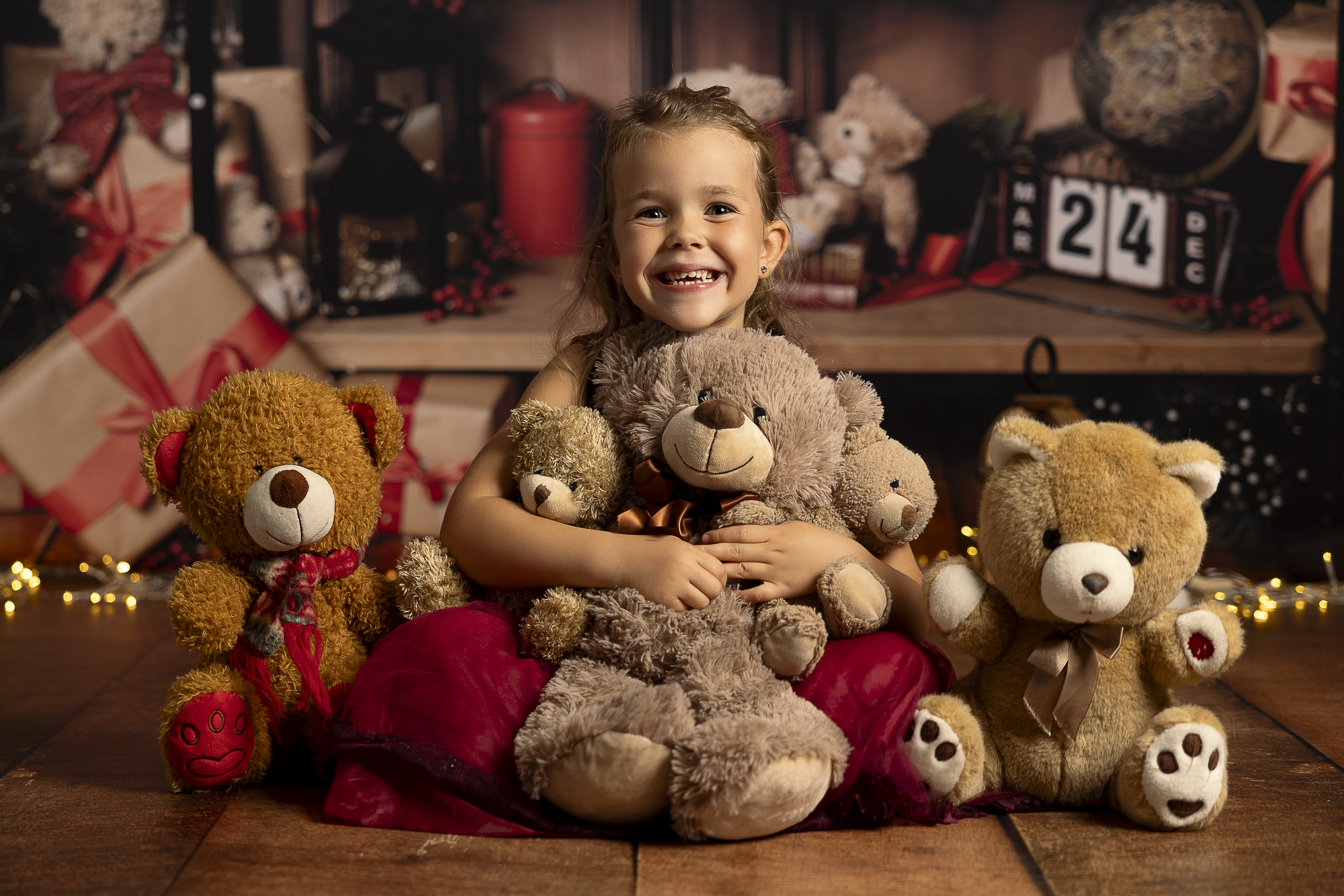 Frère et soeur en mini-séance de Noël